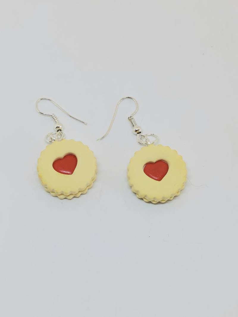 Neuheit Ohrringe Jammie Dodger Kekse Neuheit Ohrringe Jammie Dodger Kekse von MinifoodsStudio
