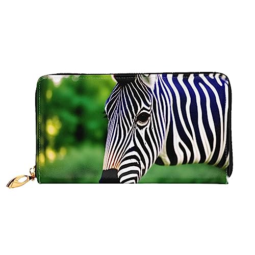 Miniks Zebra Damen-Geldbörse, Leder, lang, Reisegeldbörse, Kreditkartenetui mit Reißverschluss, Zebra, Einheitsgröße von Miniks