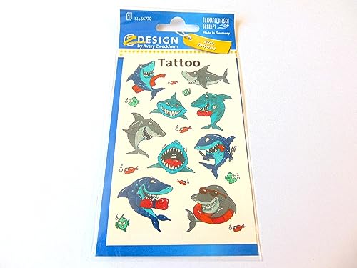 Kleine Hai Sealife Temporäre Tattoo-Transfers für Kinderpartys, Partytüten von Minilabel