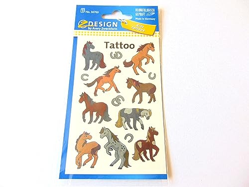 Kleine Pferde und Pony Temporäre Tattoos Transfers für Kinderpartys, Partytüten von Minilabel