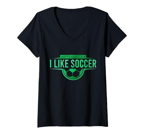 Damen Anscheinend I Like Soccer - Lustiges Spieltag-Design T-Shirt mit V-Ausschnitt Damen Anscheinend I Like Soccer - Lustiges Spieltag-Design T-Shirt mit V-Ausschnitt von Minimal Soccer Vibes
