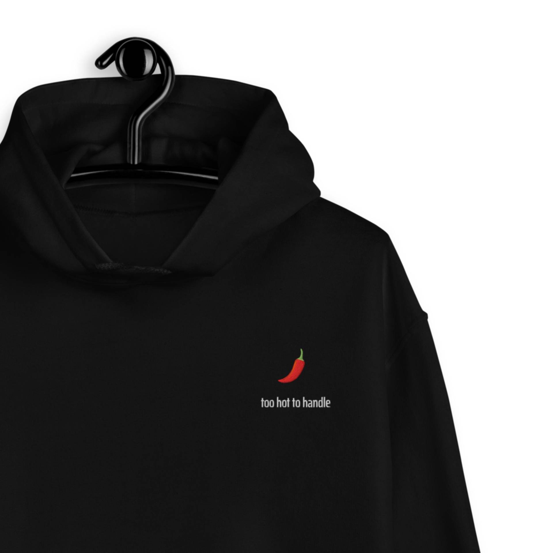 Chilli Embroidered Hoodie - Funny Vegan Quote, Too Hot To Handle Unisex Sweatshirt, Minimalist Streetwear Gift Chilli Embroidered Hoodie - Funny Vegan Quote, Too Hot To Handle Unisex Sweatshirt, Minimalist Streetwear Gift von MinimalInspiriert