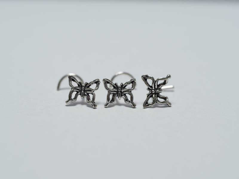 Schmetterling Sterlingsilber Nasenstecker 20/18 Gauge Body Piercing Schmetterling Sterlingsilber Nasenstecker 20/18 Gauge Body Piercing von MinimalJewelrybyJK
