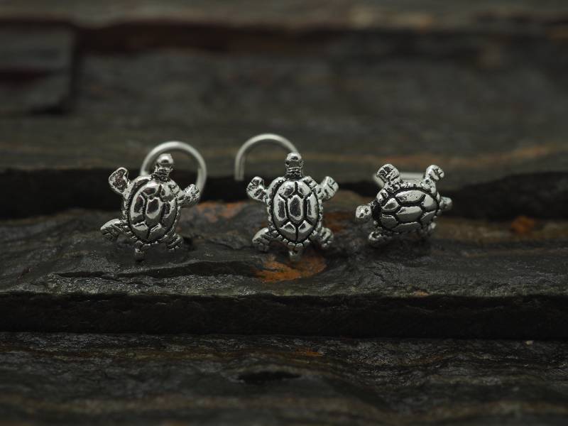 Sterling Silber Schildkröte Nase Stud 20 Gauge Piercing Schmuck Sterling Silber Schildkröte Nase Stud 20 Gauge Piercing Schmuck von MinimalJewelrybyJK