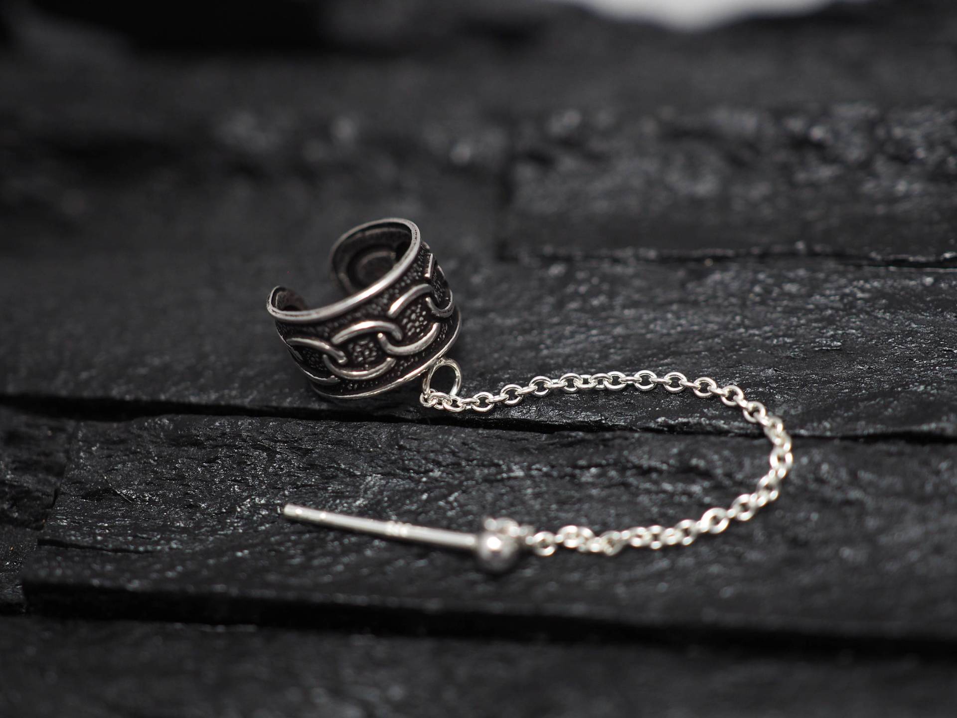 sterling Silber Ketten Ohrmanschette Verstellbarer Ohrstecker sterling Silber Ketten Ohrmanschette Verstellbarer Ohrstecker von MinimalJewelrybyJK