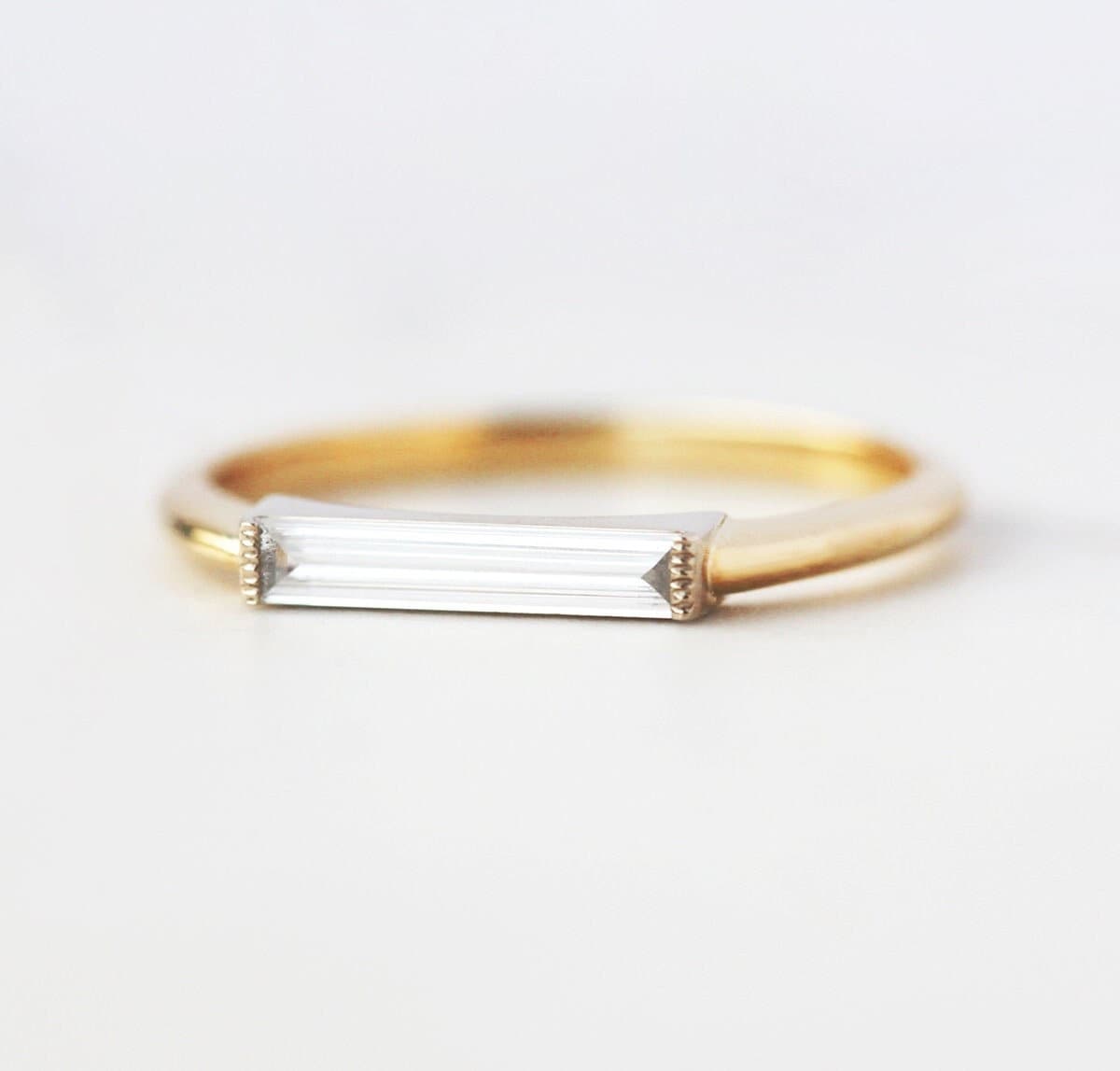 Baguette Diamant Ring, Verlobungsring, Solitär Ring von MinimalVS