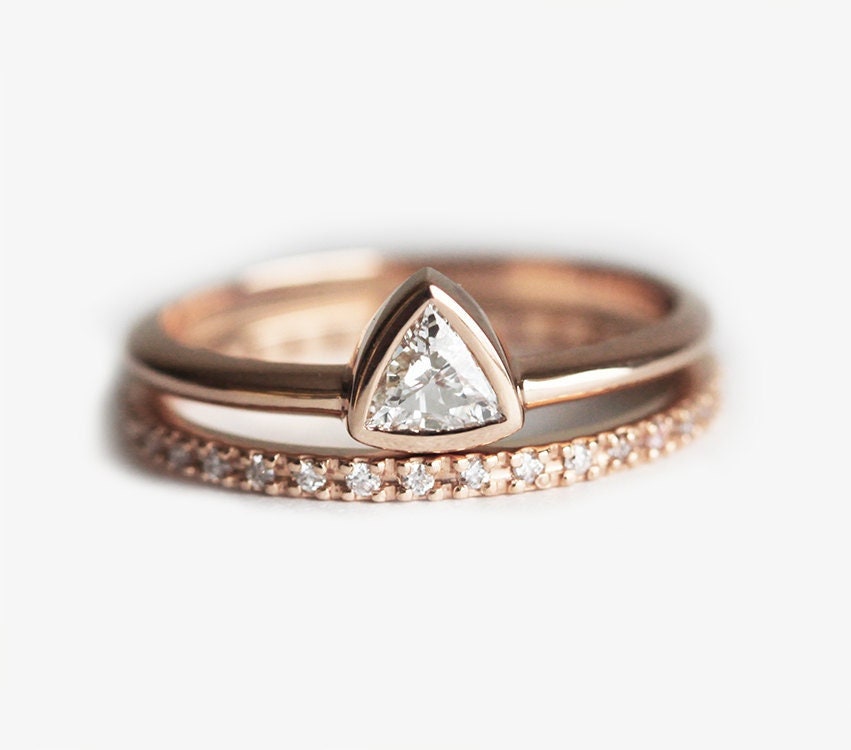 Diamant Ehering, Verlobungsring, Diamantring, 18K Massivgold von MinimalVS