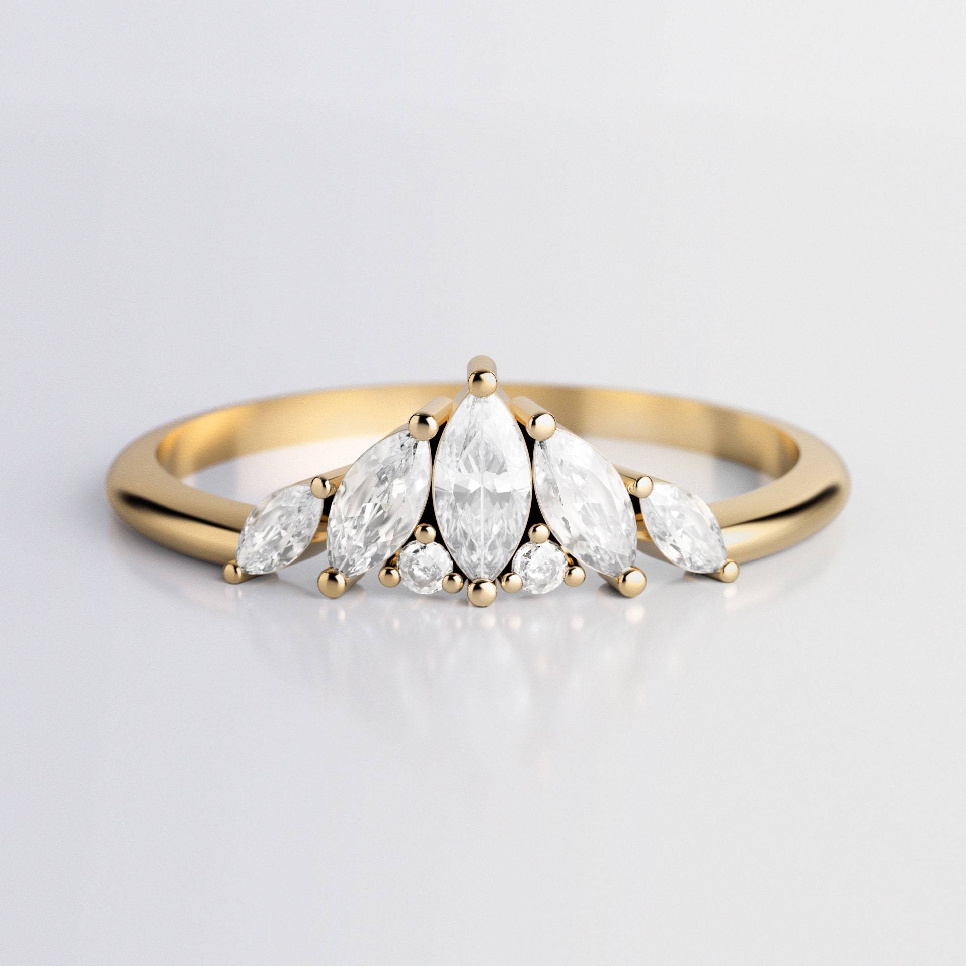 Eisberg Ring, Diamant Verlobungsring, Eleganter Cluster Marquiseschliff Ehering von MinimalVS