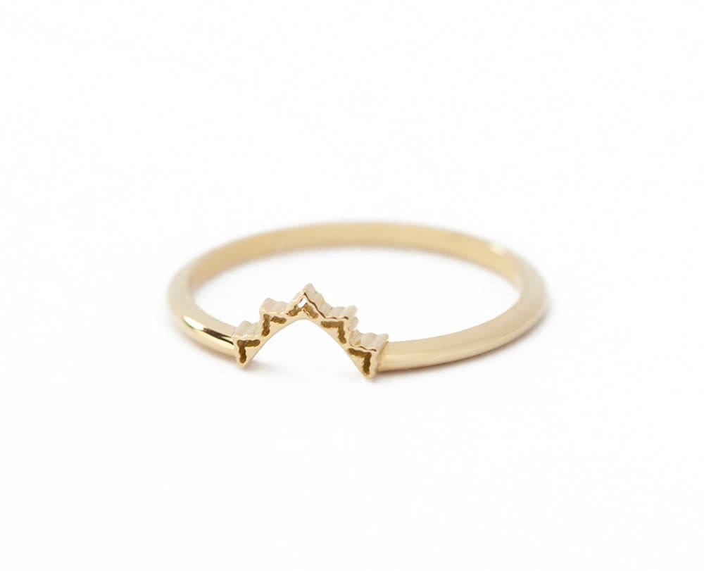 Spitze Ehering 14K Gold, Ehering, 18K Gold Ring, Passender Spitzenring, Zarter von MinimalVS