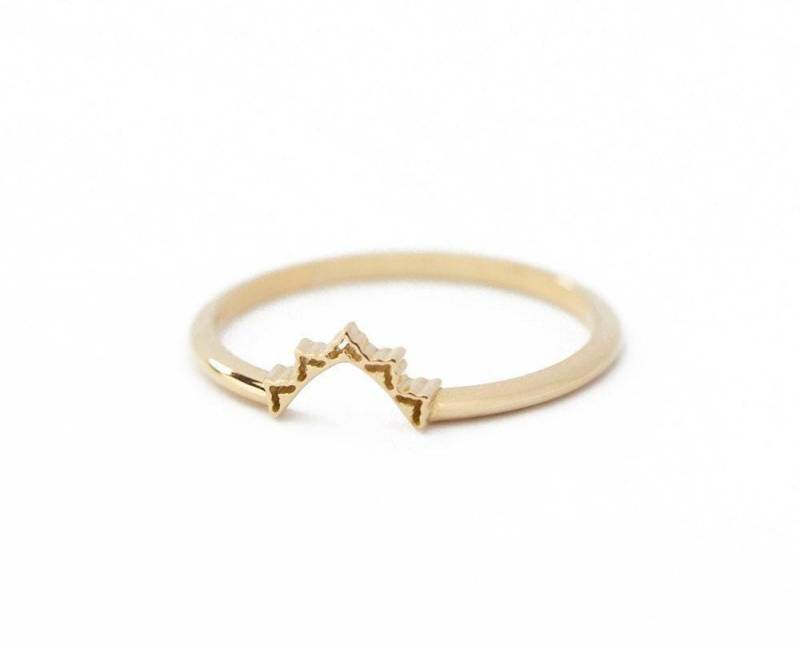 Spitze Hochzeit Ring 14K Gold, Ehering, 18K Goldring, Passender Spitzenring, Zarter Ehering von MinimalVS