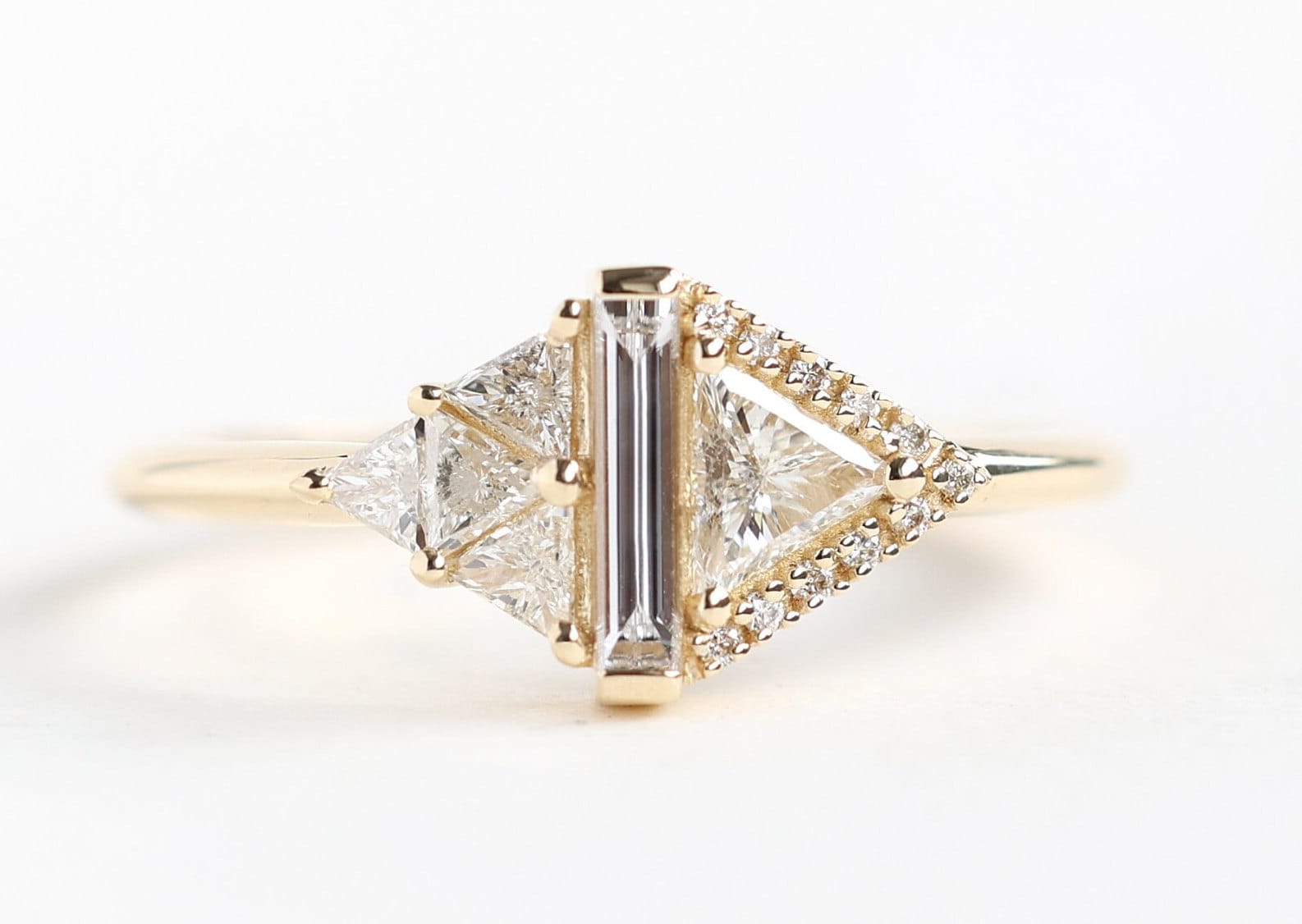 Unikat Diamant Ring, Dreieck Baguette Raute Ring von MinimalVS