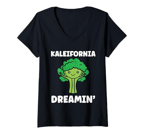 Damen Funny Food Vegetable Minimalist Simple Dreamin Quote Kale T-Shirt mit V-Ausschnitt Damen Funny Food Vegetable Minimalist Simple Dreamin Quote Kale T-Shirt mit V-Ausschnitt von Minimalist Funny vegetable simple Kale