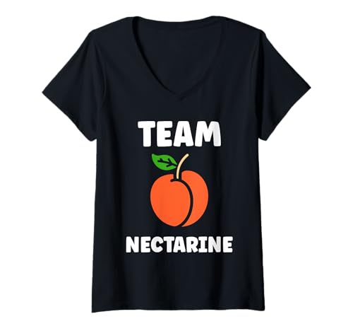 Damen Small Nectarines Fruit Funny Simple Team Nectarine T-Shirt mit V-Ausschnitt Damen Small Nectarines Fruit Funny Simple Team Nectarine T-Shirt mit V-Ausschnitt von Minimalist Nectarines simple funny Nectarine