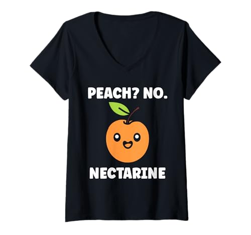 Damen Small Nectarines Simple Fruit Funny Nectarine T-Shirt mit V-Ausschnitt Damen Small Nectarines Simple Fruit Funny Nectarine T-Shirt mit V-Ausschnitt von Minimalist Nectarines simple funny Nectarine