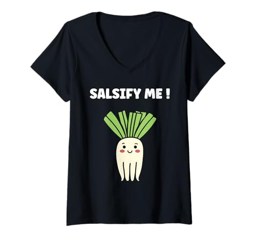 Damen Vegetable Salsify Food Simple Funny Quote Salsify T-Shirt mit V-Ausschnitt Damen Vegetable Salsify Food Simple Funny Quote Salsify T-Shirt mit V-Ausschnitt von Minimalist Simple funny salsify food