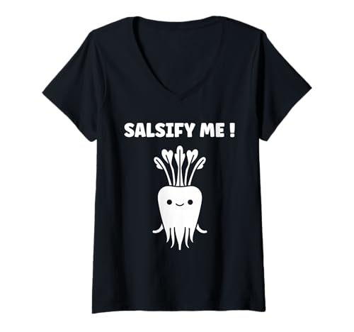 Damen Vegetable Salsify Food Simple Funny Quote Salsify T-Shirt mit V-Ausschnitt Damen Vegetable Salsify Food Simple Funny Quote Salsify T-Shirt mit V-Ausschnitt von Minimalist Simple funny salsify food
