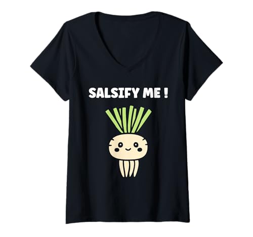 Damen Vegetable Salsify Food Simple Funny Quote Salsify T-Shirt mit V-Ausschnitt Damen Vegetable Salsify Food Simple Funny Quote Salsify T-Shirt mit V-Ausschnitt von Minimalist Simple funny salsify food