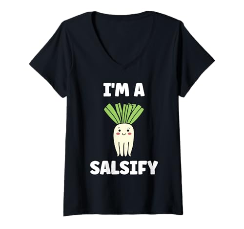 Damen Vegetable Salsify Funny Food Simple I'm a Salsify T-Shirt mit V-Ausschnitt Damen Vegetable Salsify Funny Food Simple I'm a Salsify T-Shirt mit V-Ausschnitt von Minimalist Simple funny salsify food