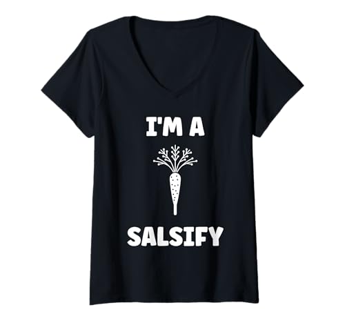 Damen Vegetable Salsify Funny Food Simple I'm a Salsify T-Shirt mit V-Ausschnitt Damen Vegetable Salsify Funny Food Simple I'm a Salsify T-Shirt mit V-Ausschnitt von Minimalist Simple funny salsify food