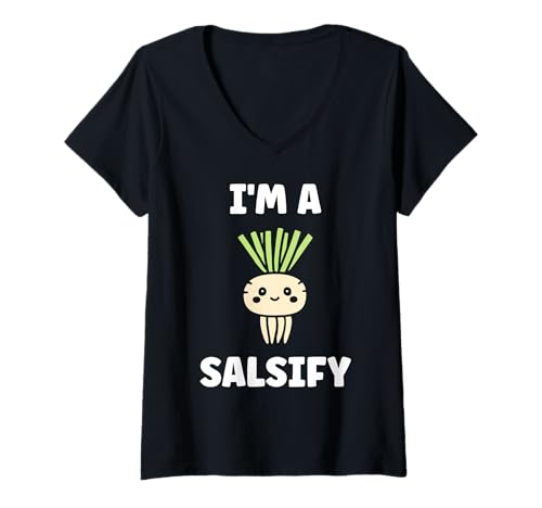 Damen Vegetable Salsify Funny Food Simple I'm a Salsify T-Shirt mit V-Ausschnitt Damen Vegetable Salsify Funny Food Simple I'm a Salsify T-Shirt mit V-Ausschnitt von Minimalist Simple funny salsify food