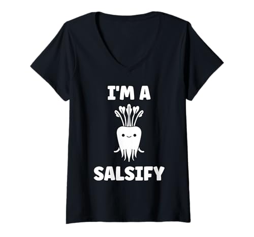 Damen Vegetable Salsify Funny Food Simple I'm a Salsify T-Shirt mit V-Ausschnitt Damen Vegetable Salsify Funny Food Simple I'm a Salsify T-Shirt mit V-Ausschnitt von Minimalist Simple funny salsify food