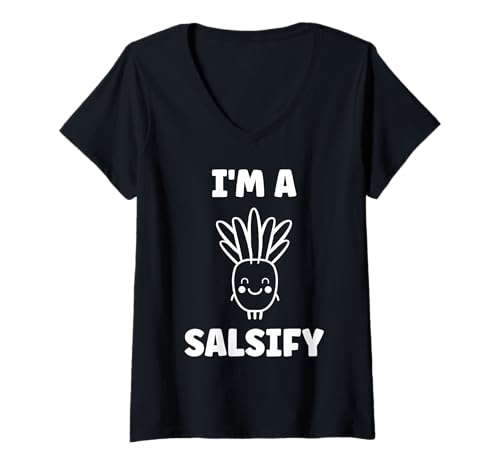Damen Vegetable Salsify Funny Food Simple I'm a Salsify T-Shirt mit V-Ausschnitt Damen Vegetable Salsify Funny Food Simple I'm a Salsify T-Shirt mit V-Ausschnitt von Minimalist Simple funny salsify food