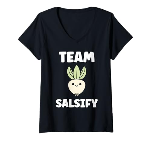 Damen Vegetable Salsify Funny Food Simple Team Salsify T-Shirt mit V-Ausschnitt Damen Vegetable Salsify Funny Food Simple Team Salsify T-Shirt mit V-Ausschnitt von Minimalist Simple funny salsify food