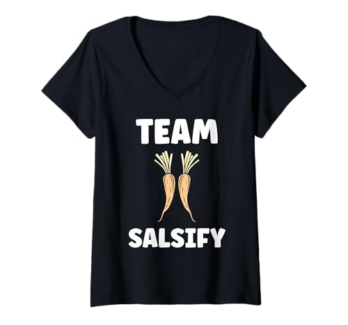 Damen Vegetable Salsify Funny Food Simple Team Salsify T-Shirt mit V-Ausschnitt Damen Vegetable Salsify Funny Food Simple Team Salsify T-Shirt mit V-Ausschnitt von Minimalist Simple funny salsify food