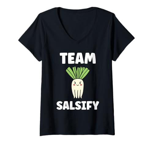 Damen Vegetable Salsify Funny Food Simple Team Salsify T-Shirt mit V-Ausschnitt Damen Vegetable Salsify Funny Food Simple Team Salsify T-Shirt mit V-Ausschnitt von Minimalist Simple funny salsify food