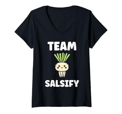 Damen Vegetable Salsify Funny Food Simple Team Salsify T-Shirt mit V-Ausschnitt Damen Vegetable Salsify Funny Food Simple Team Salsify T-Shirt mit V-Ausschnitt von Minimalist Simple funny salsify food