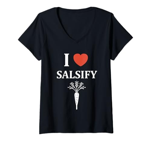 Damen Vegetable Salsify Funny Food Simple i Love Salsify T-Shirt mit V-Ausschnitt Damen Vegetable Salsify Funny Food Simple i Love Salsify T-Shirt mit V-Ausschnitt von Minimalist Simple funny salsify food