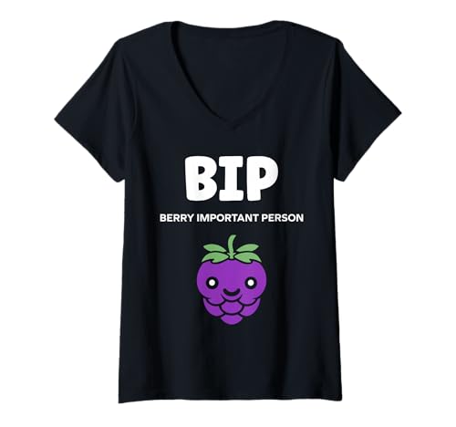 Damen Small Blackberries Fruit Minimalist Simple bip BlackBerry T-Shirt mit V-Ausschnitt Damen Small Blackberries Fruit Minimalist Simple bip BlackBerry T-Shirt mit V-Ausschnitt von Minimalist blackberries simple funny blackberry