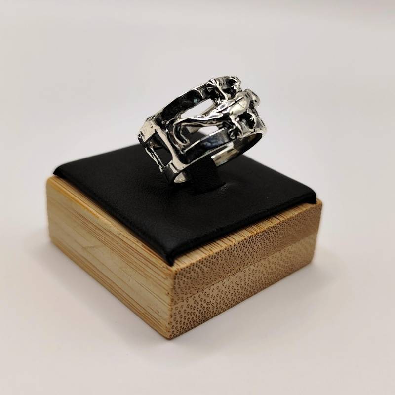 925 Sterling Silber Ring - Handgemachter Unikat Ring, Massiver Tier/Naturmotiv Schmuck, Geschenk Für Sie von MinimalistSchmuckEU