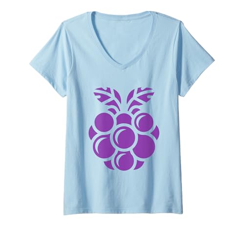 Damen Kleine Brombeeren Frucht einfache Brombeere T-Shirt mit V-Ausschnitt Damen Kleine Brombeeren Frucht einfache Brombeere T-Shirt mit V-Ausschnitt von Minimalistisch Brombeeren einfach lustig Brombeere