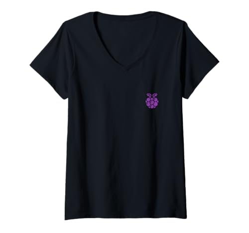 Damen Kleine Brombeeren Frucht einfache Brombeere T-Shirt mit V-Ausschnitt Damen Kleine Brombeeren Frucht einfache Brombeere T-Shirt mit V-Ausschnitt von Minimalistisch Brombeeren einfach lustig Brombeere
