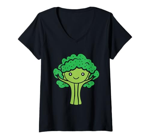 Damen Lustiges Essen Gemüse minimalistischer einfacher Grünkohl T-Shirt mit V-Ausschnitt Damen Lustiges Essen Gemüse minimalistischer einfacher Grünkohl T-Shirt mit V-Ausschnitt von Minimalistisches lustiges einfacher Grünkohl