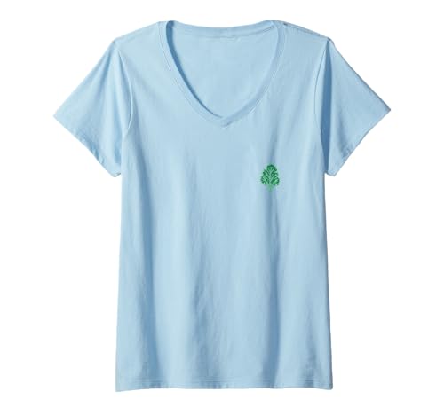 Damen Lustiges Essen Gemüse minimalistischer einfacher Grünkohl T-Shirt mit V-Ausschnitt Damen Lustiges Essen Gemüse minimalistischer einfacher Grünkohl T-Shirt mit V-Ausschnitt von Minimalistisches lustiges einfacher Grünkohl