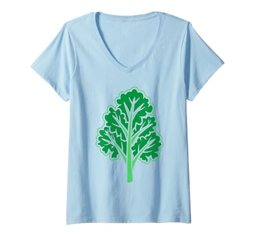 Damen Lustiges Essen Gemüse minimalistischer einfacher Grünkohl T-Shirt mit V-Ausschnitt Damen Lustiges Essen Gemüse minimalistischer einfacher Grünkohl T-Shirt mit V-Ausschnitt von Minimalistisches lustiges einfacher Grünkohl
