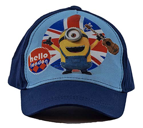 Minion Baseball Kappe, Kappy, Schirmmütze, Stuart, Hello London, aus 100% Baumwolle, für Kinder, Mädchen und Jungen (Blau, 54) von MINIONS