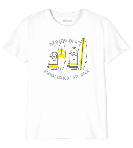 Minions Jungen Boutmints024 T-Shirt, weiß, 12 Jahre von Minions