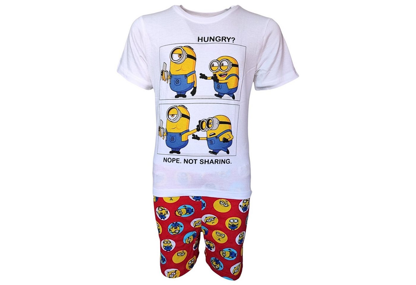 Minions Schlafanzug (2 tlg) Jungen Pyjama Set kurz - Kinder Shorty Gr. 104-134 cm von Minions