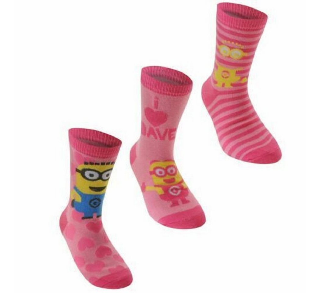 Minions Socken Despicable Me Minions Kinder Socken, 6Stuck/2P Rosa. Minions Socken (Beutel) von Minions