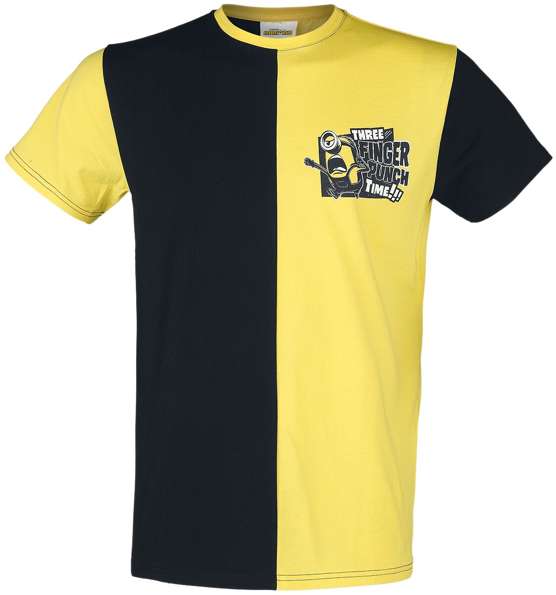 Minions Three Finger Punch Time!!! T-Shirt schwarz gelb in M von Minions