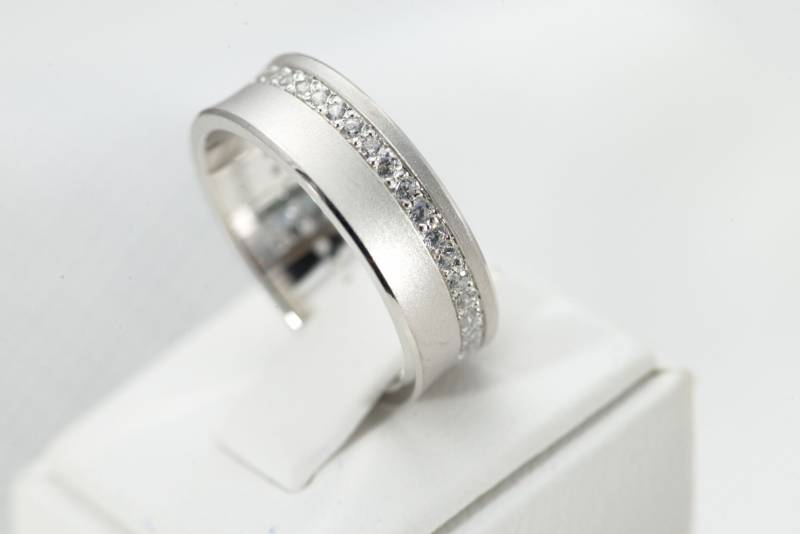 925 Sterling Silber Trauring Mit Cz Comfort Fit 6 Mm Mann Und Frau Passendes Set Für Paare. Hergestellt in Den Usa. Für Sie & Ihn. #240 von MiniqueJewelry