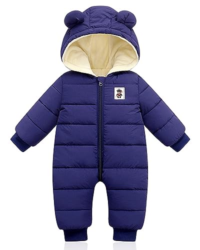 Baby Winter Overall mit Kapuze, Strampler Schneeanzug Jungen Mädchen Langarm Jumpsuit Warm Outfits Geschenk 0-3 Monate von Minizone