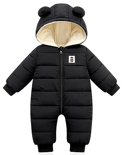 Baby Winter Overall mit Kapuze, Strampler Schneeanzug Jungen Mädchen Langarm Jumpsuit Warm Outfits Geschenk 0-3 Monate von Minizone