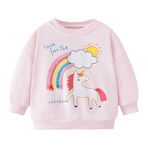 Minizone Baby Sweatshirt Weihnachten Langarmshirt Jungen Mädchen Winter Weihnachtsmann Fleecepullover Mädchen Einhorn Santa Print Baumwolle Sweatshirt 12-24 Monate Rosa Einhorn von Minizone