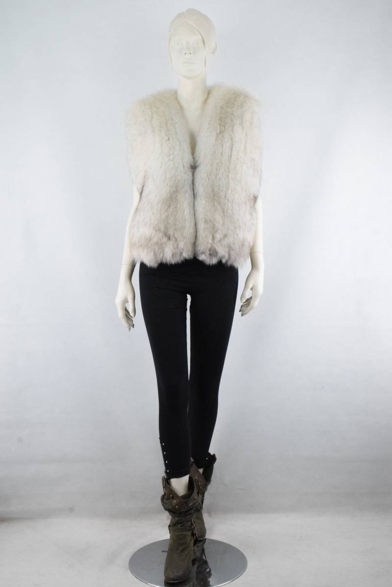 Pelz Fuchs Weste Weiß Schwarz Farbe Volle Haut Felle/Winterbekleidung Für Frauen von MinkGlamourFur