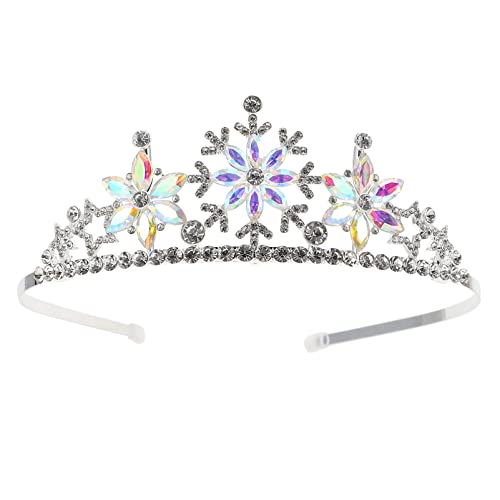 Minkissy Vintage Barocke Queen Crowns Schneeflocken Kristall Tiara Strass Hochzeit Kronen Gothic Quinceanera Tiaras Haarschmuck Für Kinder Mädchen Kleinkind Silber von minkissy