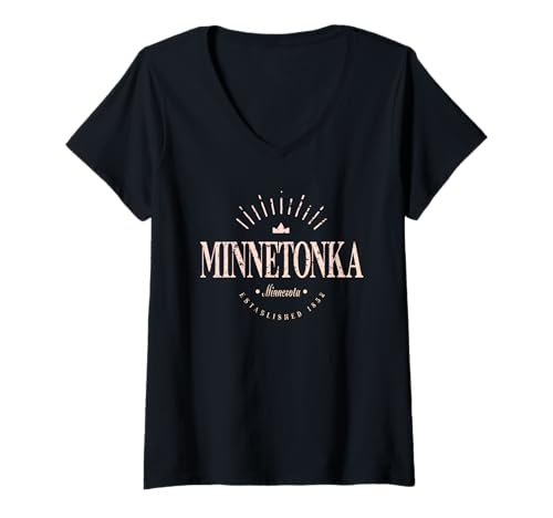 Damen Minnetonka Minnesota Modern - Minnetonka MN T-Shirt mit V-Ausschnitt Damen Minnetonka Minnesota Modern - Minnetonka MN T-Shirt mit V-Ausschnitt von Minnesota Contemporary Designs